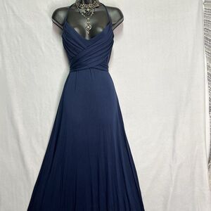 Tart Collections Navy Blue Grecian Halter Maxi Dress S NWT Minimalist Vacation
